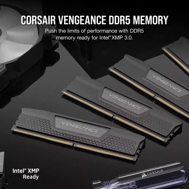 Corsair Vengeance, DDR5-6400, CL32, AMD EXPO + Intel XMP 3.0 - 32 GB Dual-Kit, grau
