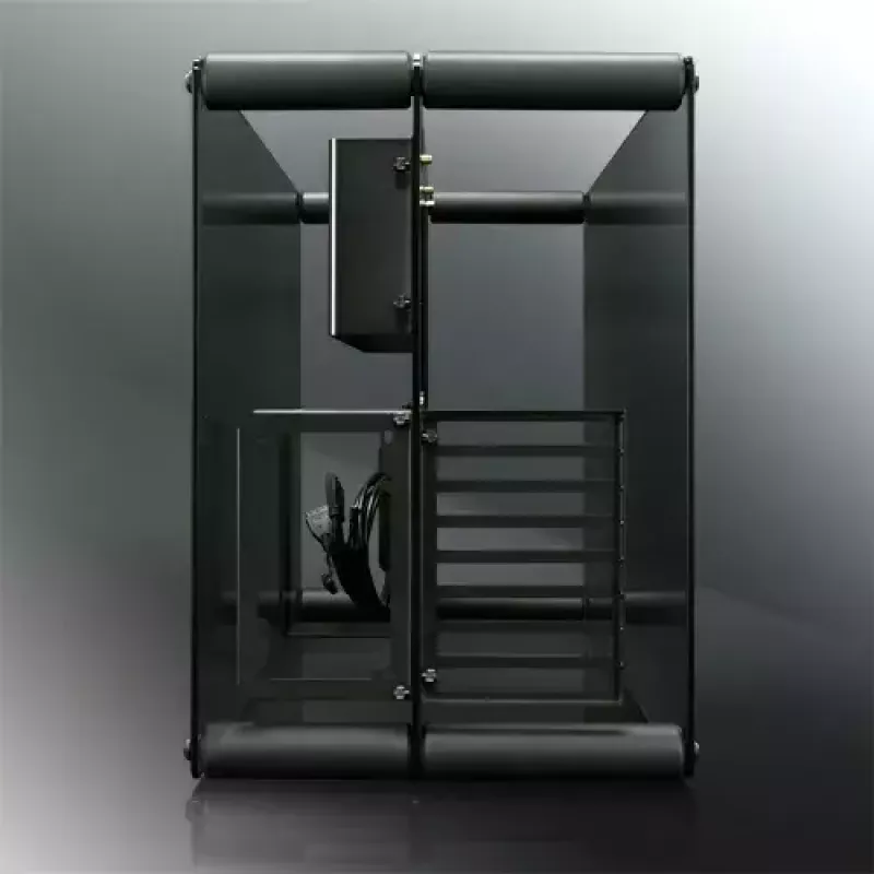 RAIJINTEK Paean Desktop-PC-Gehäuse – Schwarz Transparent, ATX/Micro-ATX/Mini-ITX, 4x USB 3.2 Gen1, 3x3,5-Zoll + 3x2,5-Zoll Einschübe