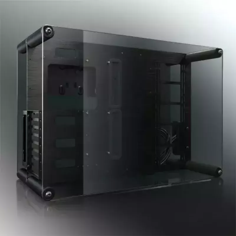 RAIJINTEK Paean Desktop-PC-Gehäuse – Schwarz Transparent, ATX/Micro-ATX/Mini-ITX, 4x USB 3.2 Gen1, 3x3,5-Zoll + 3x2,5-Zoll Einschübe