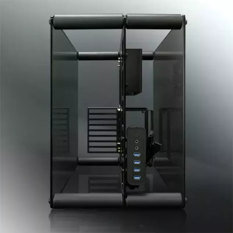 RAIJINTEK Paean Desktop-PC-Gehäuse – Schwarz Transparent, ATX/Micro-ATX/Mini-ITX, 4x USB 3.2 Gen1, 3x3,5-Zoll + 3x2,5-Zoll Einschübe