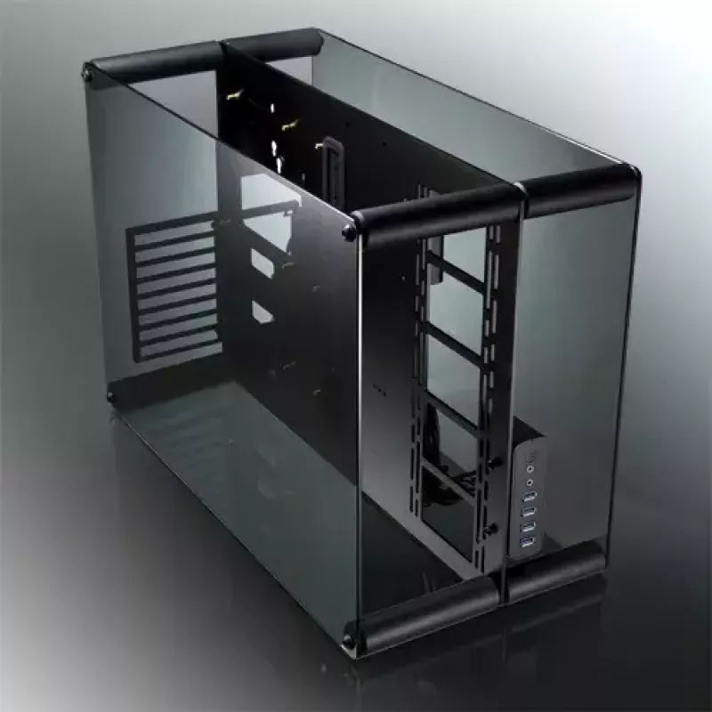 RAIJINTEK Paean Desktop-PC-Gehäuse – Schwarz Transparent, ATX/Micro-ATX/Mini-ITX, 4x USB 3.2 Gen1, 3x3,5-Zoll + 3x2,5-Zoll Einschübe