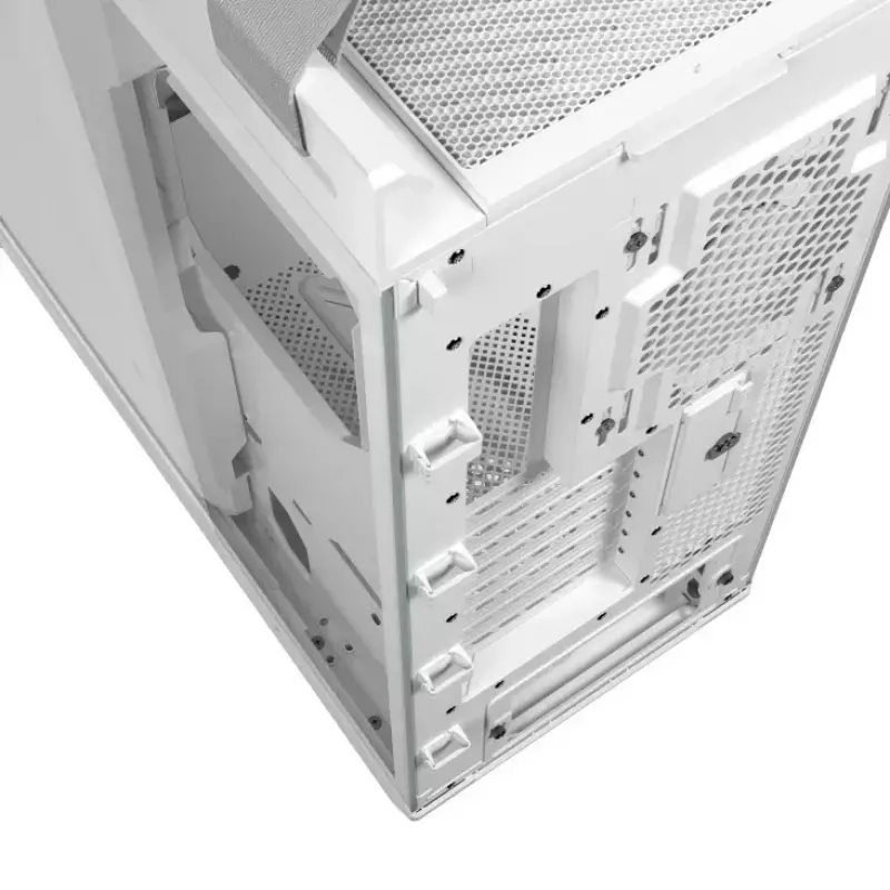 PC-Gehäuse ASUS ROG Strix Helios II Midi Tower Weiß — unterstützt EATX/ATX/Micro-ATX/Mini-ITX, 3x140mm Front + 1x140mm Rückseite, 2×3,5 Zoll + 4×2,5 Zoll Einschübe, gehärtetes Glas