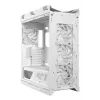 PC-Gehäuse ASUS ROG Strix Helios II Midi Tower Weiß — unterstützt EATX/ATX/Micro-ATX/Mini-ITX, 3x140mm Front + 1x140mm Rückseite, 2×3,5 Zoll + 4×2,5 Zoll Einschübe, gehärtetes Glas