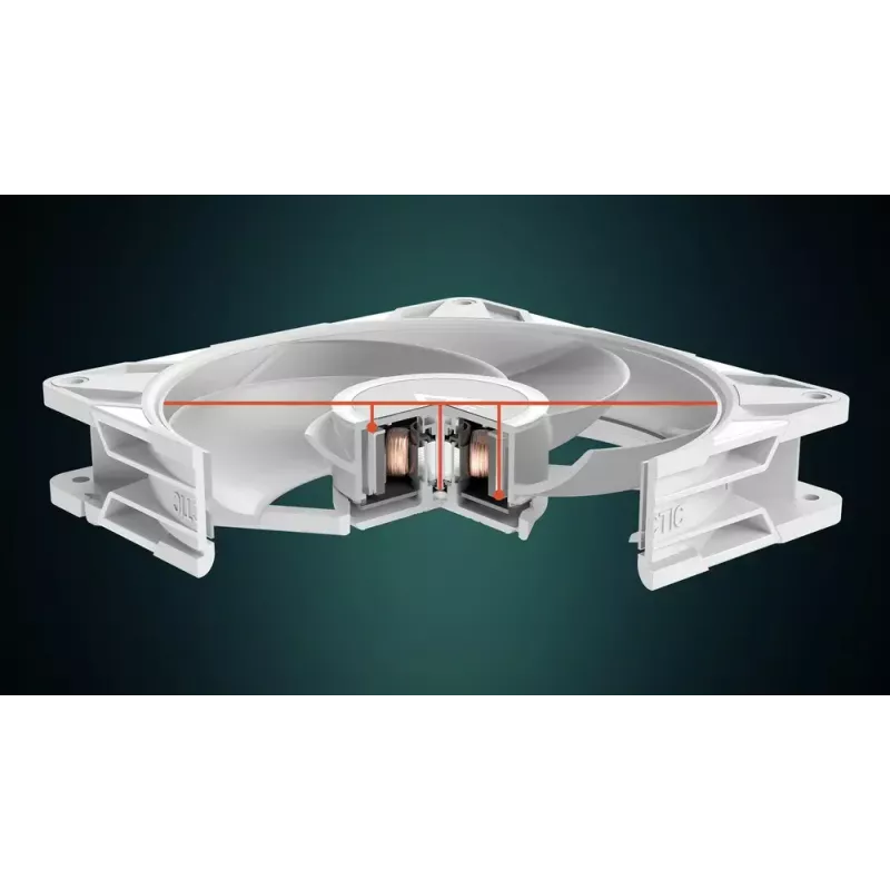 140 mm Lüfter Arctic Freezer P14 Pro Reverse A-RGB (Weiß) — 166.5 m³/h, 5.1 mmH₂O, FDB, PWM, Kabel-Splitter