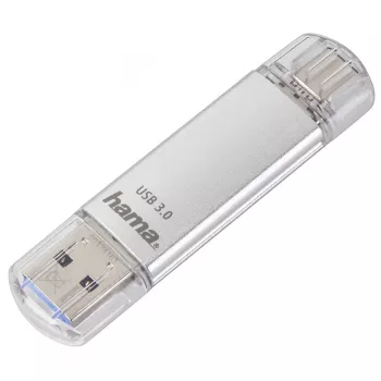 Hama C-Laeta USB-Stick 128 GB USB Typ-A / USB Typ-C 3.2 Gen 1 (3.1 Gen 1) Silber