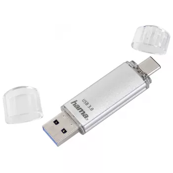 Hama C-Laeta USB-Stick 128 GB USB Typ-A / USB Typ-C 3.2 Gen 1 (3.1 Gen 1) Silber