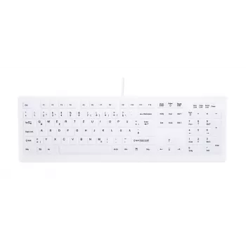 Drahtlose RF-Tastatur Active Key AK-C8100 — Full-Size 105 Tasten, Büro, Weiß, deutsches Layout
