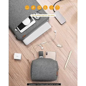 Sleeve-Tasche Inateck LB01006 für 35,6 cm (14 Zoll) Laptops, grau, monochrome Oberfläche