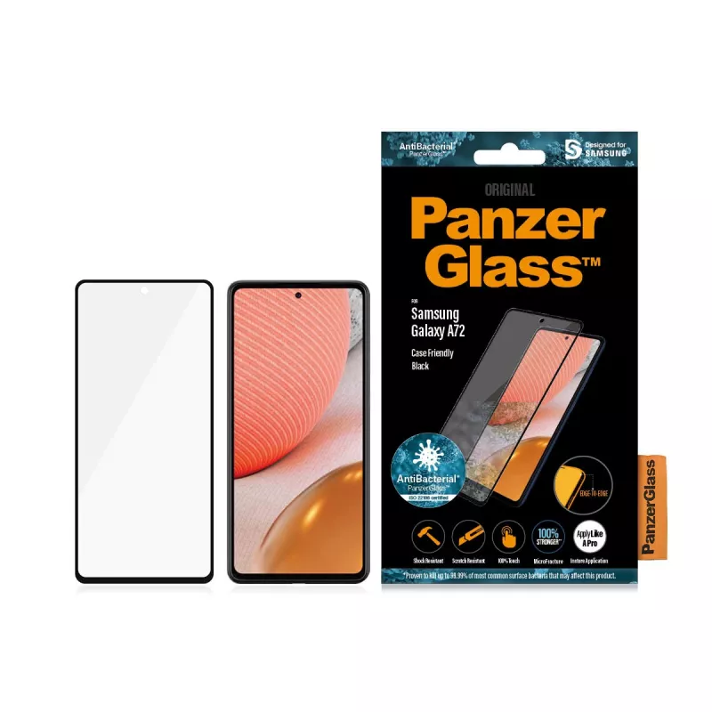 Displayschutzglas PanzerGlass Samsung Galaxy A72 kratz- und stoßfest
