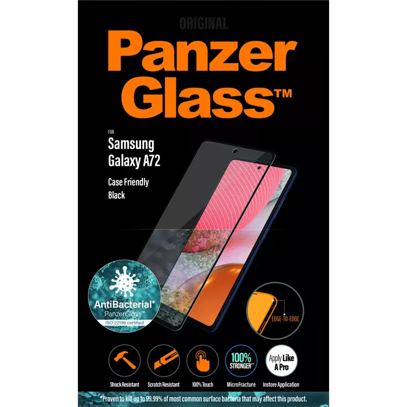 Displayschutzglas PanzerGlass Samsung Galaxy A72 kratz- und stoßfest