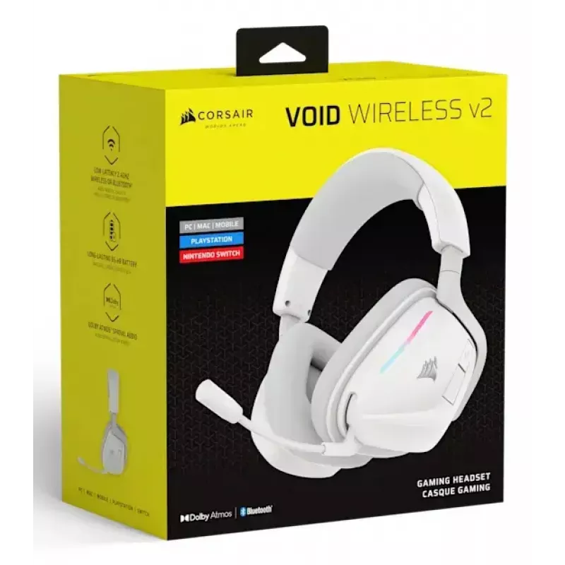 Headset Corsair VOID WIRELESS v2 Kabelgebunden & Kabellos Bluetooth Weiß