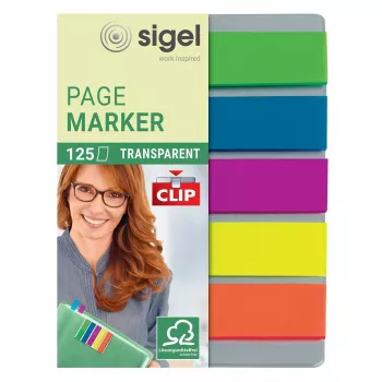 Lesezeichen Sigel HN610 Flexibles Lesezeichen Blau Grün Orange Violett Gelb