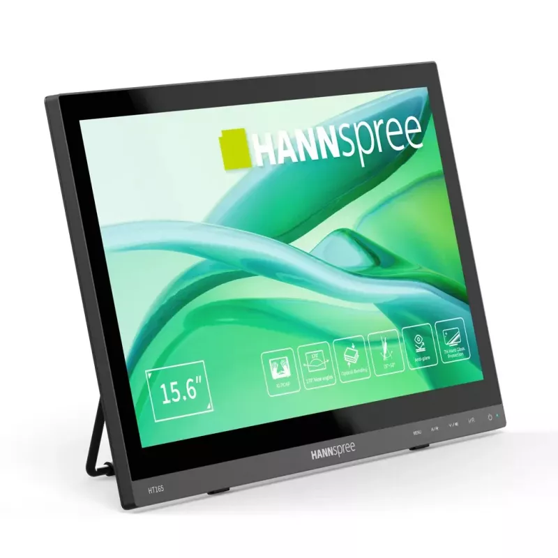 HANNspree HT165HPB 39,6 cm (15,6 Zoll) Full HD IPS LCD Touchscreen-Monitor 1920×1080, 15 ms, VESA, Lautsprecher, Schwarz