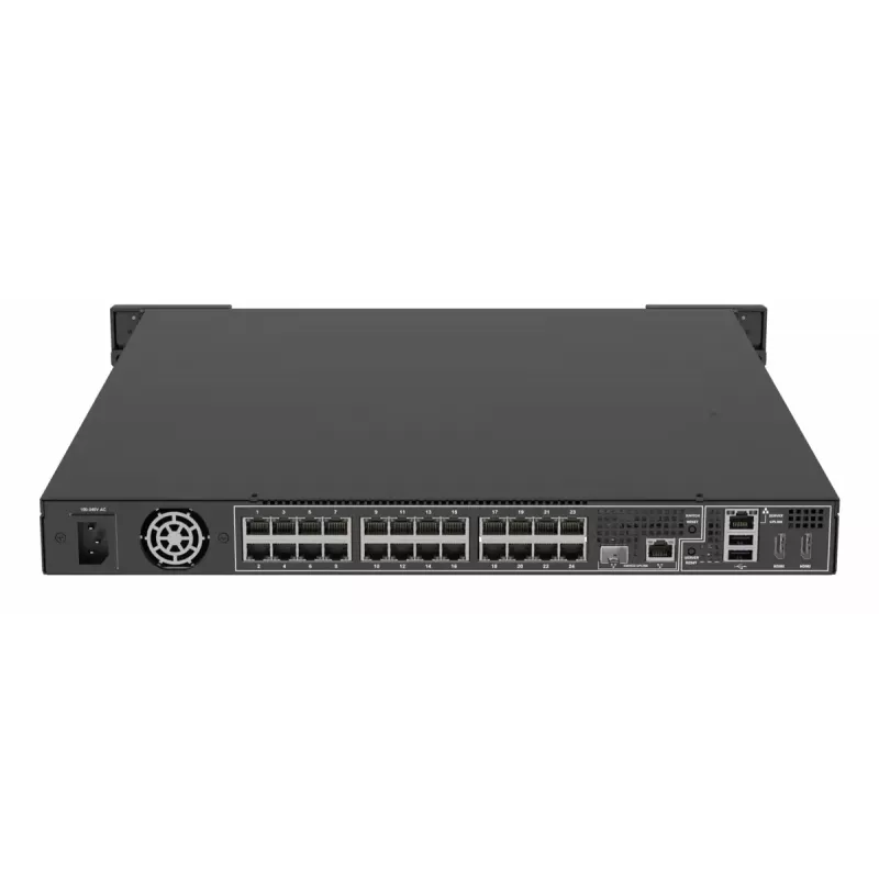 Netzwerk-Videorekorder AXIS S2224 Mk II 1U Schwarz — 24 Kanäle, bis zu 7680×4320, 6 TB HDD, 256 GB SSD, RAID 0/1/10