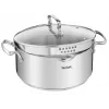Kochtopf-Set Tefal Duetto+ G719S7, Edelstahl, 7-tlg. (Stielkasserollen Ø16/20/24 cm, Schmortopf Ø16 cm), Induktion, Deckel, ofenfest bis 250°C