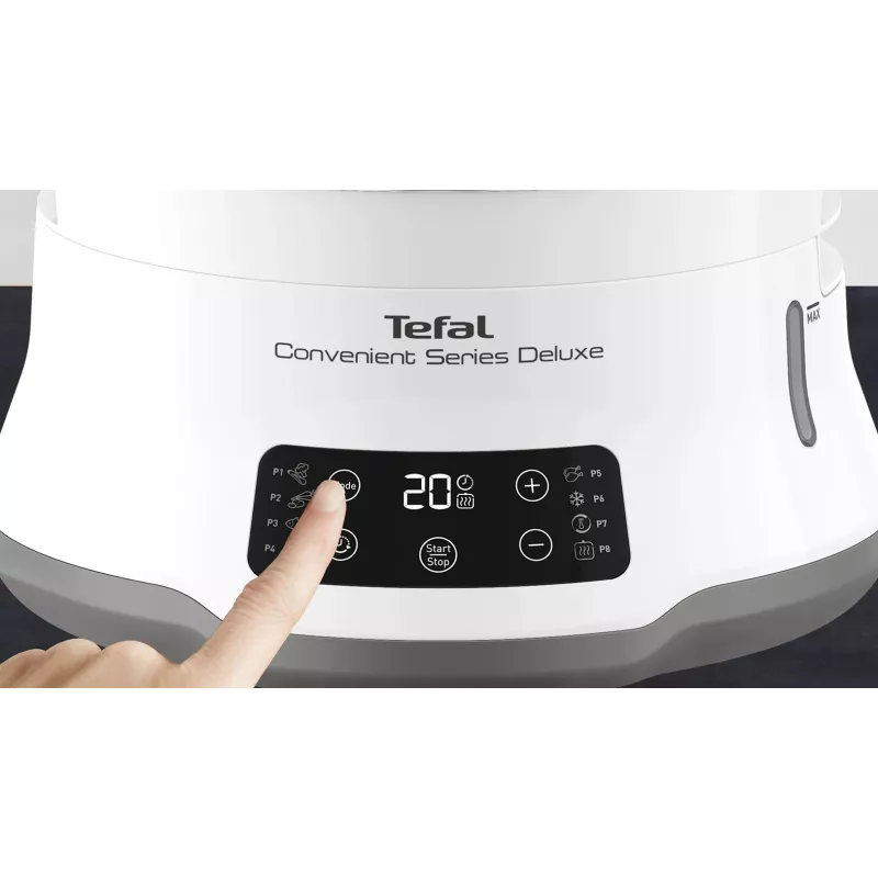 Tefal Convenient Series Deluxe VC502D Dampfgarer 3 Körbe Arbeitsplatte 900 W Edelstahl, Weiß