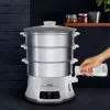 Tefal Convenient Series Deluxe VC502D Dampfgarer 3 Körbe Arbeitsplatte 900 W Edelstahl, Weiß