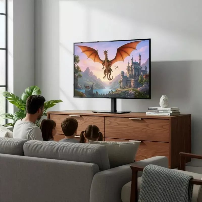 TV-Ständer MACLEAN MC-132 für 32–55 Zoll Fernseher, unterstützt bis zu 35 kg, 20° Drehung, VESA 75x75–400x400