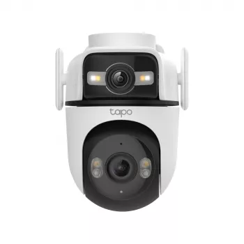 TP-Link Tapo Outdoor Dual Lens Pan/Tilt Sicherheitskamera, IP-Sicherheitskamera, Außenbereich, Kabelgebunden & Kabellos, Decken-/Wand-/Mastmontage, Weiß, Sphärisch