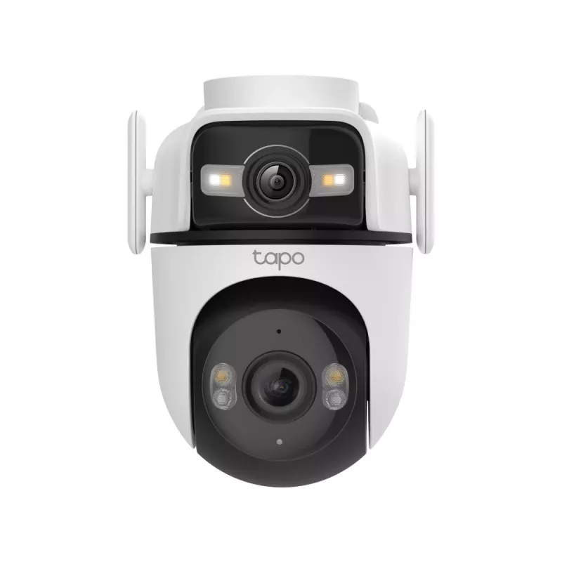 TP-Link Tapo Outdoor Dual Lens Pan/Tilt Sicherheitskamera, IP-Sicherheitskamera, Außenbereich, Kabelgebunden & Kabellos, Decken-/Wand-/Mastmontage, Weiß, Sphärisch