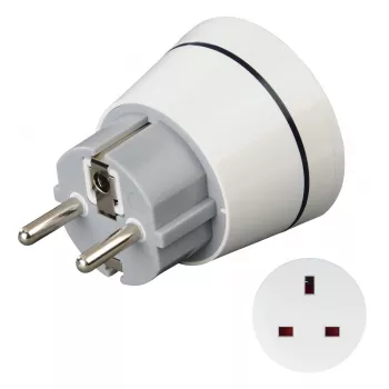 Hama 00223452 Reisestecker Typ F Typ G (UK) Weiß