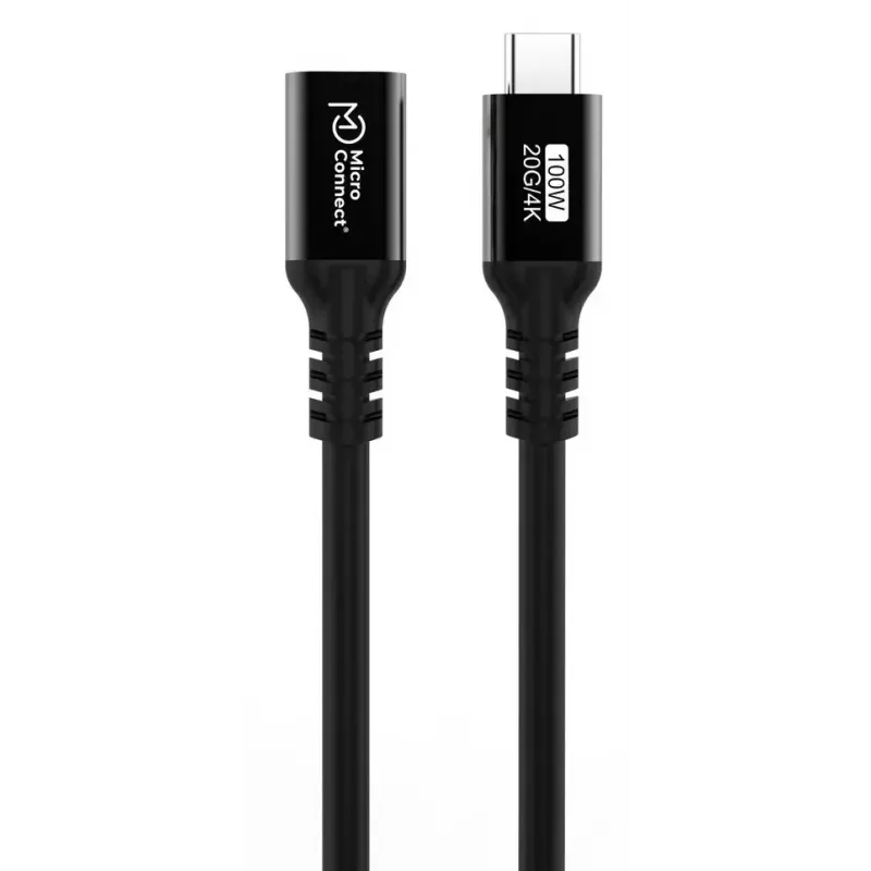 USB-C-zu-USB-C-Kabel MicroConnect MC-USB3.2CC1-FA — USB 3.2 Gen 2x2, 1 m, Schwarz