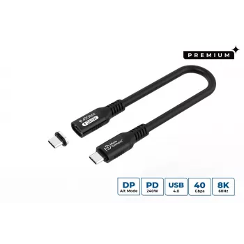 USB4 Gen 3x2 USB-C-auf-USB-C-Kabel MicroConnect MC-LS-USB4CC0.15, 0,15 m, schwarz