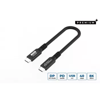 Microconnect USB4CC015-240W USB-Kabel USB4 Gen 3x2 0,15 m USB C Schwarz