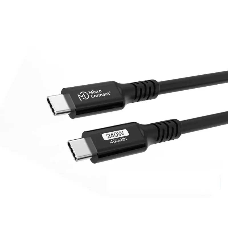 Microconnect USB4CC015-240W USB-Kabel USB4 Gen 3x2 0,15 m USB C Schwarz