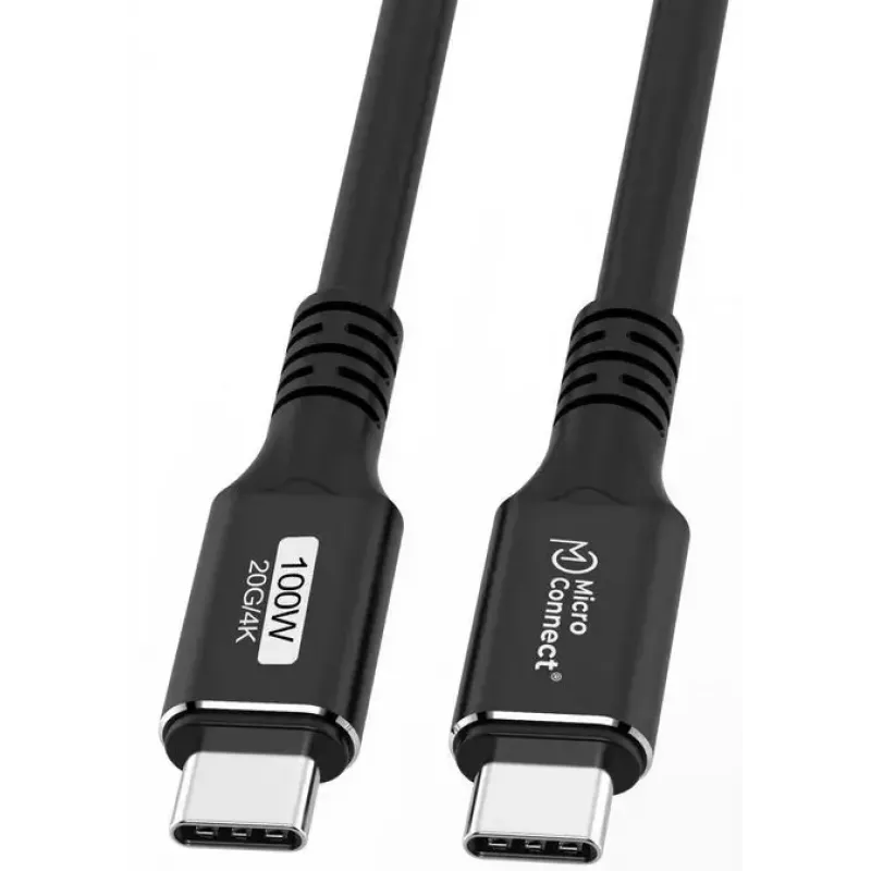 USB-C-auf-USB-C-Kabel MicroConnect USB3.2CC015 – USB 3.2 Gen 2x2, 0,15 m, schwarz