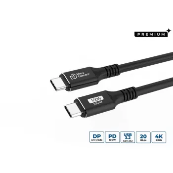USB-C-auf-USB-C-Kabel MicroConnect USB3.2CC015 – USB 3.2 Gen 2x2, 0,15 m, schwarz