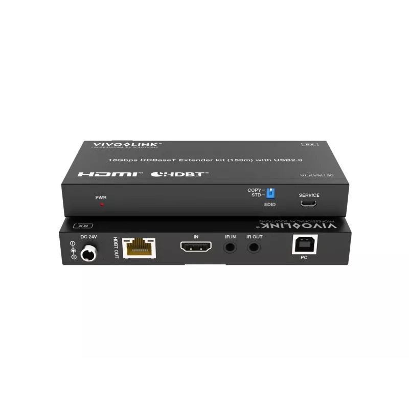 KVM-Kit VivoLink VLKVM150 HDBaseT KVM-Extender 18Gbps, Reichweite bis zu 150 m