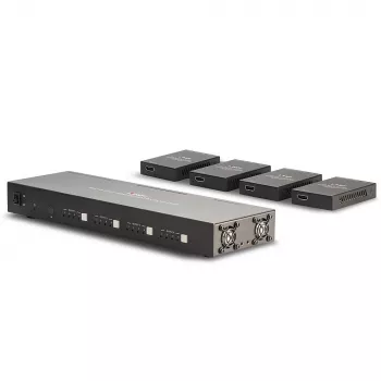 Lindy 70m Cat.6 4x4 HDMI 4K60 Matrix Extender, 3840 x 2160 Pixel, AV-Sender & -Empfänger, 70 m, Kabelgebunden, Schwarz, HDCP