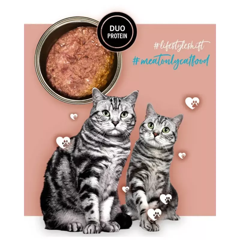 Nassfutter für Katzen 3coty Turkey with rabbit, 80 g can — complete adult cat feed, protein 20%, fat 9%