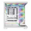 PC-Gehäuse MODECOM VOLCANO STELLAR PLUS ARGB MIDI 8F WEISS — Mid-Tower, ATX, gehärtetes Glas, ARGB-Beleuchtung, 8 Lüfter, GPU bis zu 42 cm