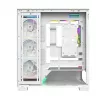 PC-Gehäuse MODECOM VOLCANO STELLAR PLUS ARGB MIDI 8F WEISS — Mid-Tower, ATX, gehärtetes Glas, ARGB-Beleuchtung, 8 Lüfter, GPU bis zu 42 cm