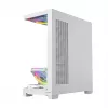 PC-Gehäuse MODECOM VOLCANO STELLAR PLUS ARGB MIDI 8F WEISS — Mid-Tower, ATX, gehärtetes Glas, ARGB-Beleuchtung, 8 Lüfter, GPU bis zu 42 cm