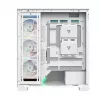 PC-Gehäuse MODECOM VOLCANO STELLAR PLUS ARGB MIDI 8F WEISS — Mid-Tower, ATX, gehärtetes Glas, ARGB-Beleuchtung, 8 Lüfter, GPU bis zu 42 cm