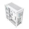 PC-Gehäuse MODECOM VOLCANO STELLAR PLUS ARGB MIDI 8F WEISS — Mid-Tower, ATX, gehärtetes Glas, ARGB-Beleuchtung, 8 Lüfter, GPU bis zu 42 cm