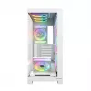 PC-Gehäuse MODECOM VOLCANO STELLAR PLUS ARGB MIDI 8F WEISS — Mid-Tower, ATX, gehärtetes Glas, ARGB-Beleuchtung, 8 Lüfter, GPU bis zu 42 cm