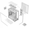 PC-Gehäuse MODECOM VOLCANO STELLAR PLUS ARGB MIDI 8F WEISS — Mid-Tower, ATX, gehärtetes Glas, ARGB-Beleuchtung, 8 Lüfter, GPU bis zu 42 cm