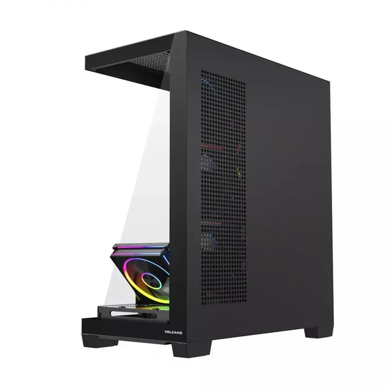 PC-Midi-Tower-Gehäuse MODECOM VOLCANO STELLAR PLUS ARGB MIDI, 5 Frontlüfter, gehärtetes Glas, USB-C