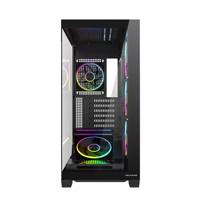 PC-Midi-Tower-Gehäuse MODECOM VOLCANO STELLAR PLUS ARGB MIDI, 5 Frontlüfter, gehärtetes Glas, USB-C