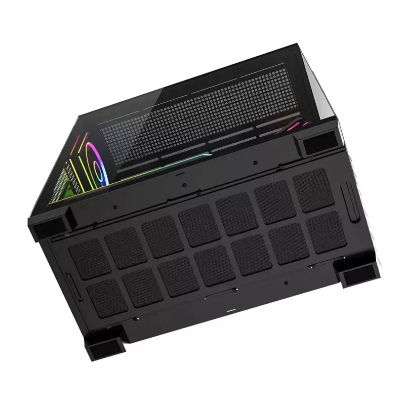 PC-Midi-Tower-Gehäuse MODECOM VOLCANO STELLAR PLUS ARGB MIDI, 5 Frontlüfter, gehärtetes Glas, USB-C