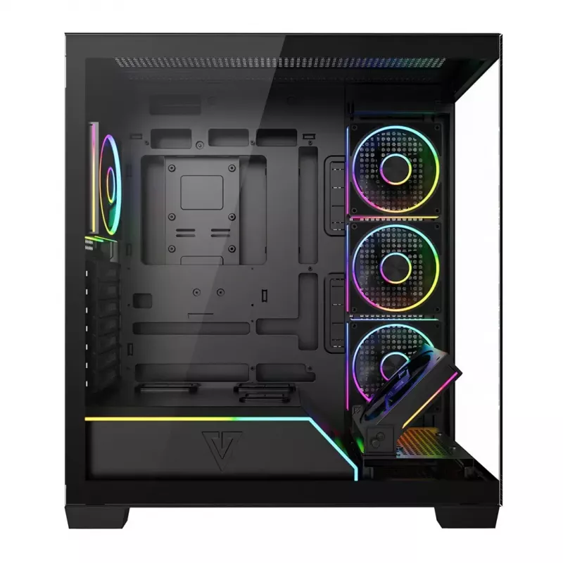 PC-Midi-Tower-Gehäuse MODECOM VOLCANO STELLAR PLUS ARGB MIDI, 5 Frontlüfter, gehärtetes Glas, USB-C