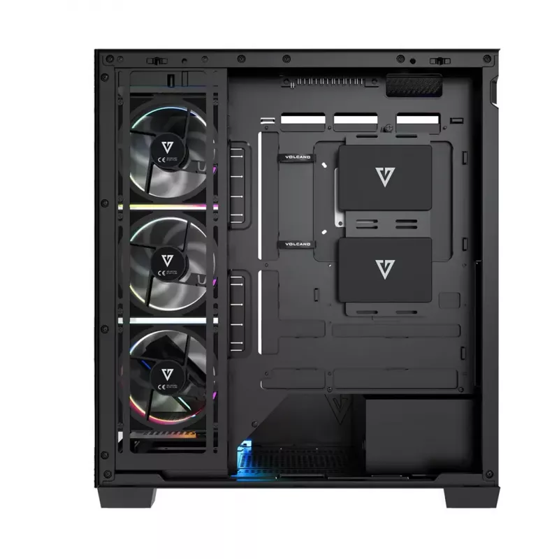 PC-Midi-Tower-Gehäuse MODECOM VOLCANO STELLAR PLUS ARGB MIDI, 5 Frontlüfter, gehärtetes Glas, USB-C