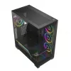 PC-Midi-Tower-Gehäuse MODECOM VOLCANO STELLAR PLUS ARGB MIDI, 5 Frontlüfter, gehärtetes Glas, USB-C