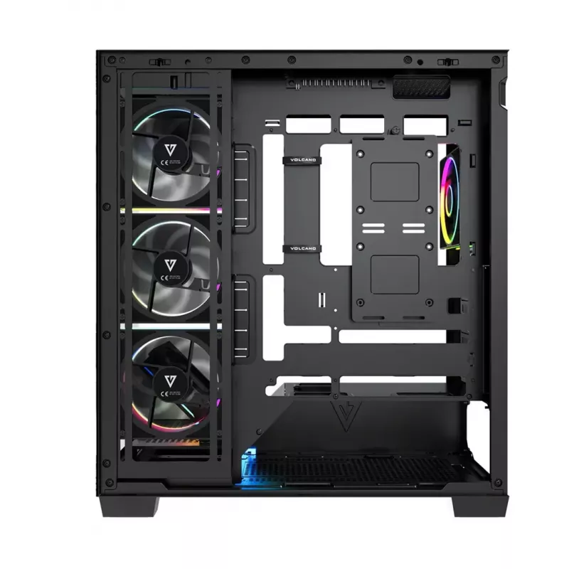 PC-Midi-Tower-Gehäuse MODECOM VOLCANO STELLAR PLUS ARGB MIDI, 5 Frontlüfter, gehärtetes Glas, USB-C