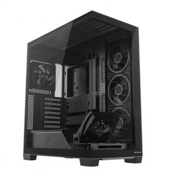 PC-Midi-Tower-Gehäuse MODECOM VOLCANO STELLAR PLUS ARGB MIDI, 5 Frontlüfter, gehärtetes Glas, USB-C