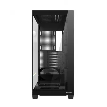 PC-Gehäuse MODECOM VOLCANO STELLAR PLUS MIDI SCHWARZ — Mid-Tower ATX, gehärtetes Glas, USB-C, unterstützt Grafikkarten bis 420 mm
